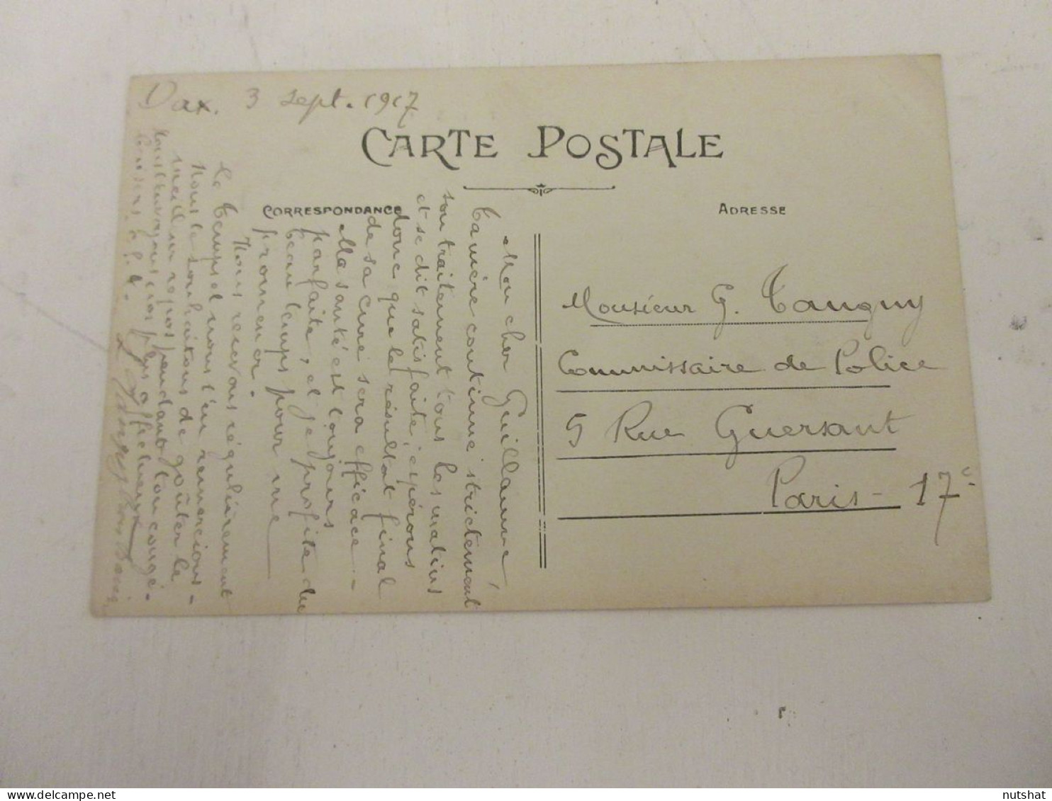 CP CARTE POSTALE LANDES DAX GRAND HOTEL Et RESTAURANT GRACIET - Ecrite En 1907  - Dax