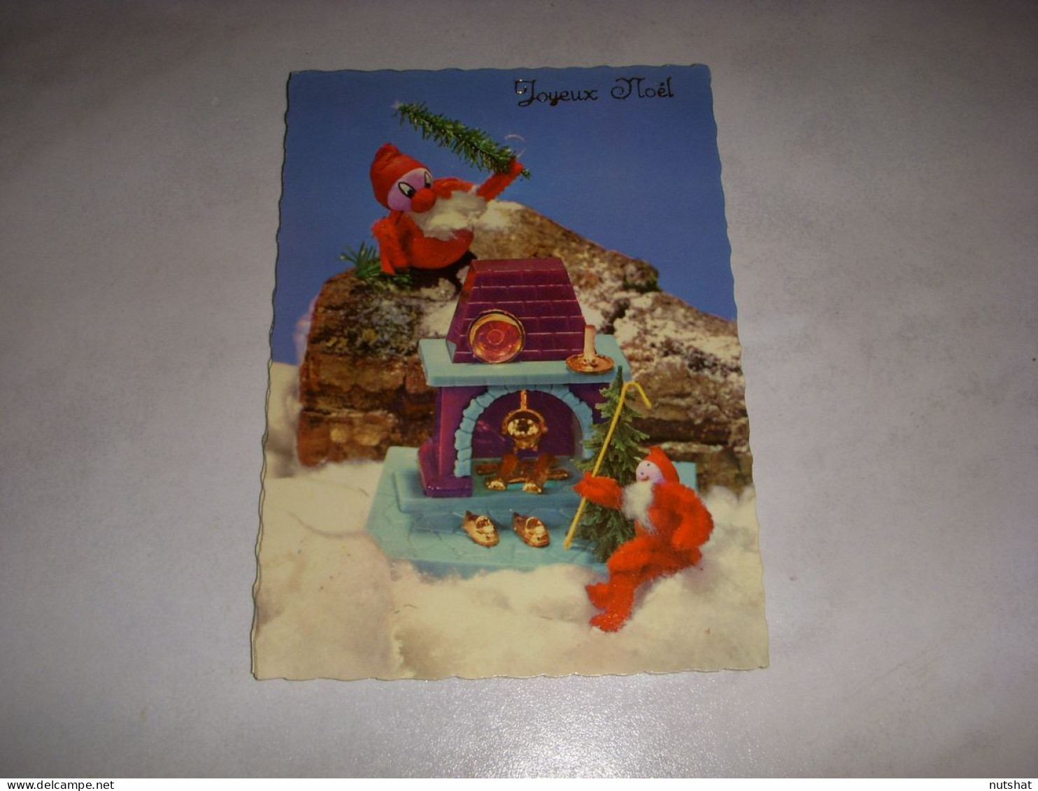 CP CARTE POSTALE JOYEUX NOEL PERE NOEL Et CHEMINEE - Vierge - Otros & Sin Clasificación