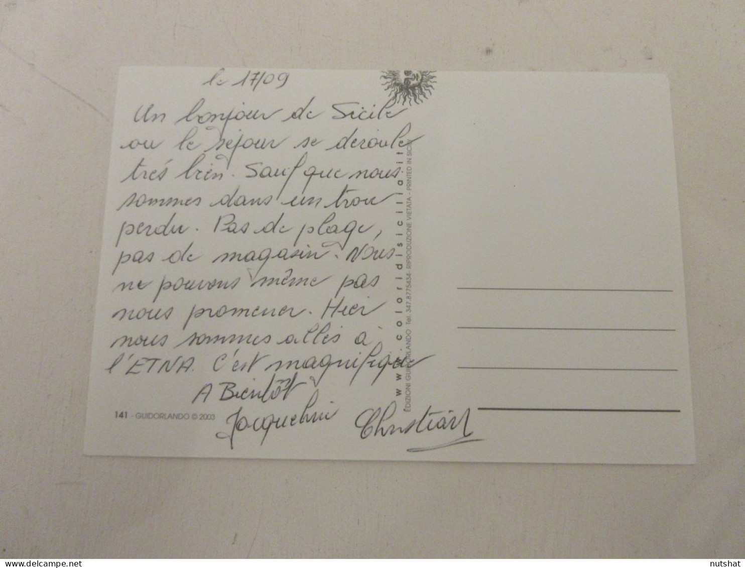 CP CARTE POSTALE ITALIE SICILE La MER VUES DIVERSES - Ecrite - Otros & Sin Clasificación