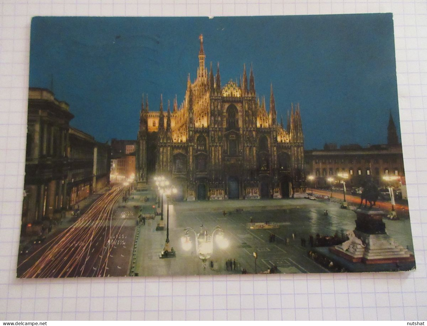 CP CARTE POSTALE ITALIE LOMBARDIE MILAN PLACE DUOMO De NUIT - Ecrite En 1969     - Milano (Milan)