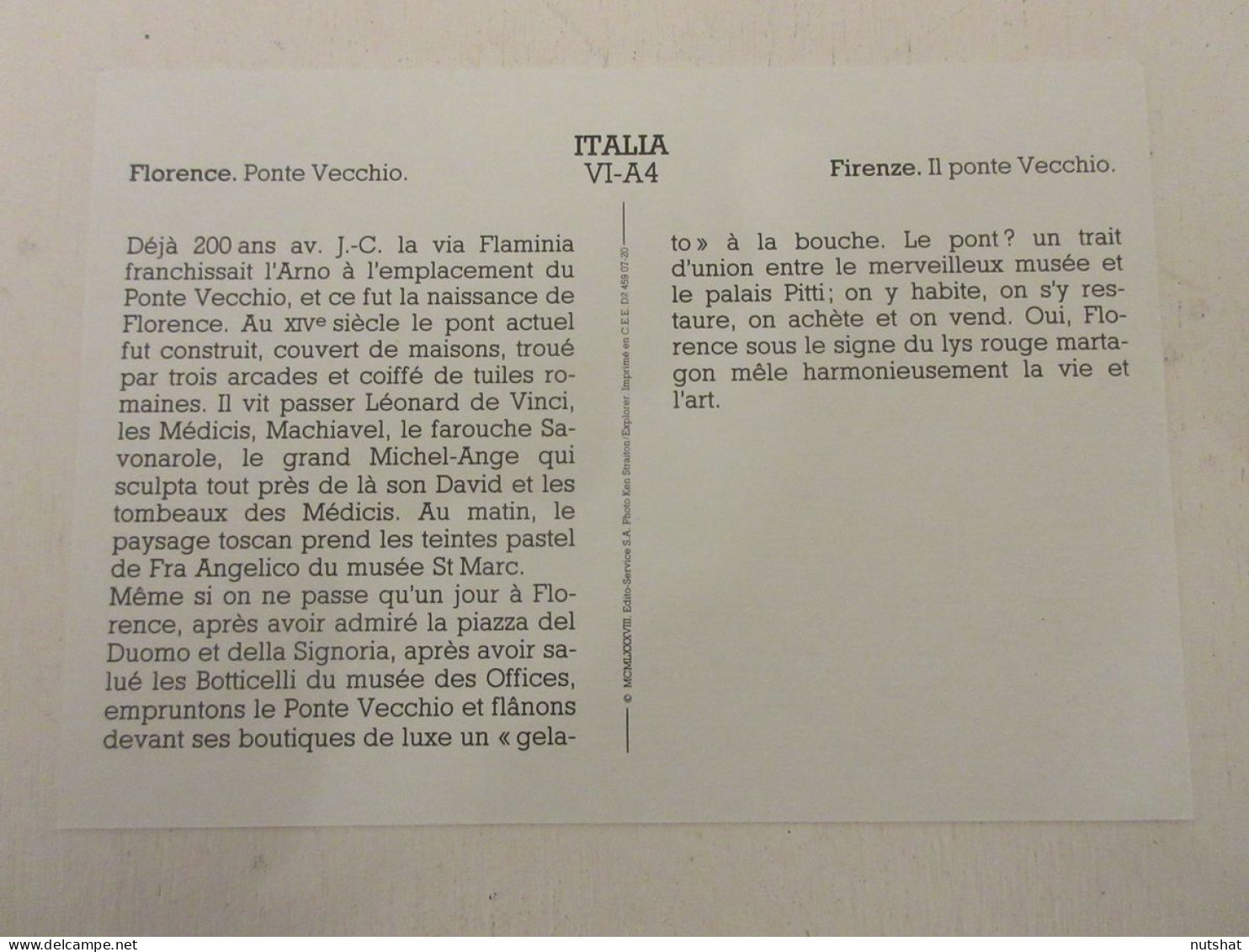 CP CARTE 06-A04 ITALIE TOSCANE FLORENCE PONTE VECCHIO - Firenze (Florence)