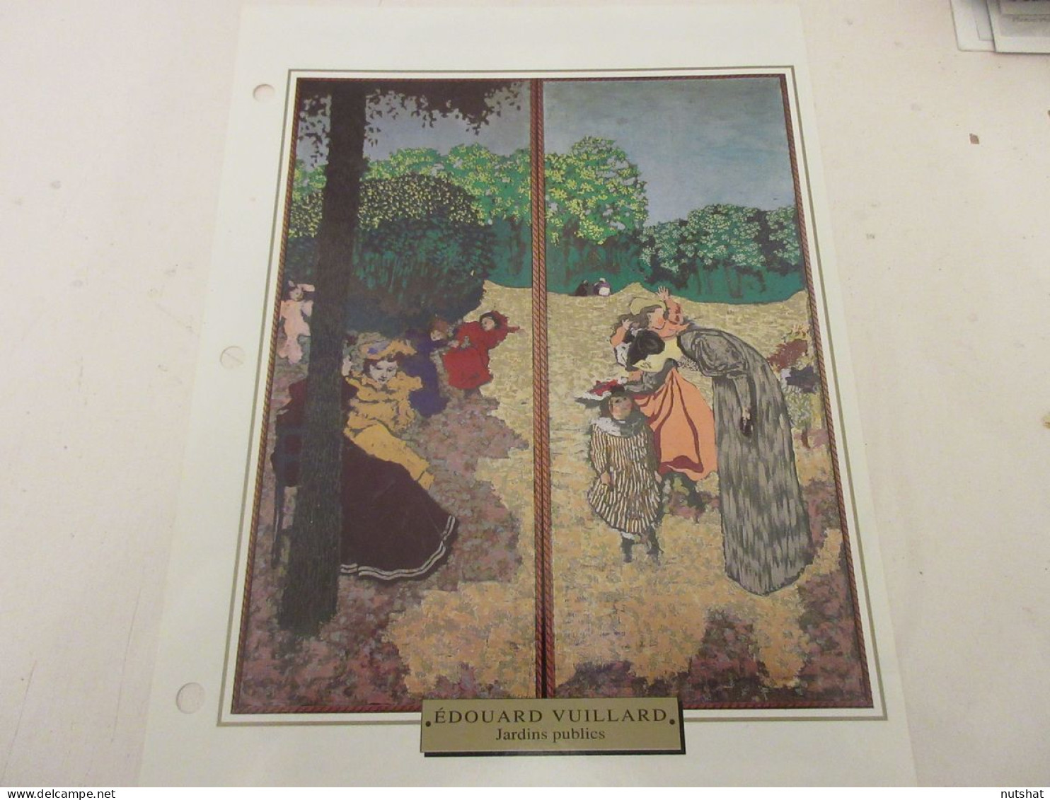 FICHE REPRODUCTION TABLEAU Edouard VUILLARD JARDINS PUBLICS 1894 - Arte