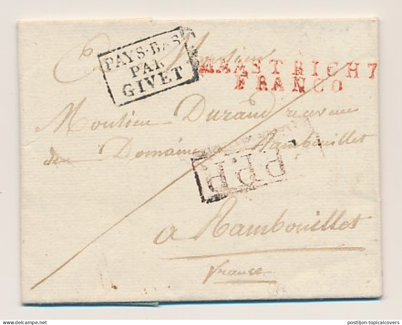 MAASTRICHT FRANCO - Rambouillet Frankrijk 1822 - ...-1852 Préphilatélie