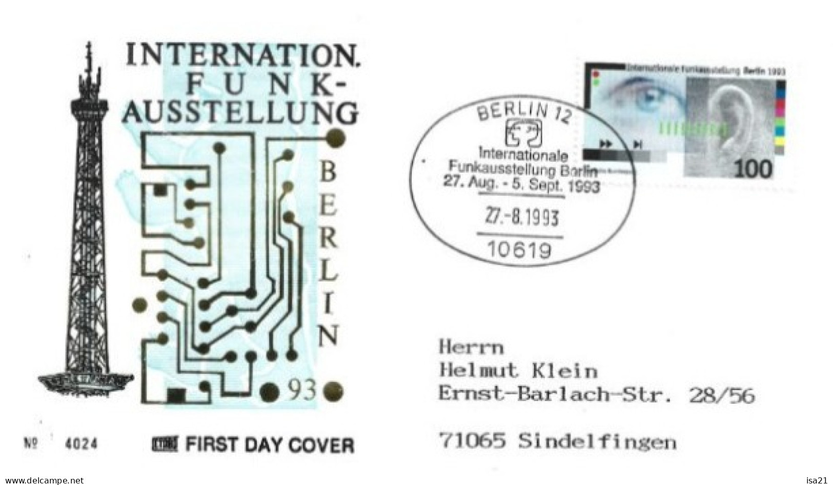 Allemagne: FIRST DAY COVER 1993: Internation. Funk-Ausstellung. Berlin - 1991-2000