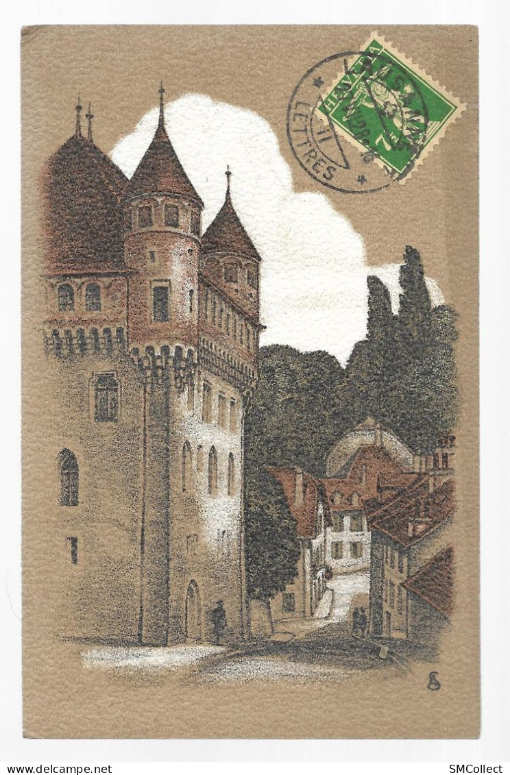 Très Jolie Carte Illustrateur. Lausanne, Le Chateau (9561) - Lausanne