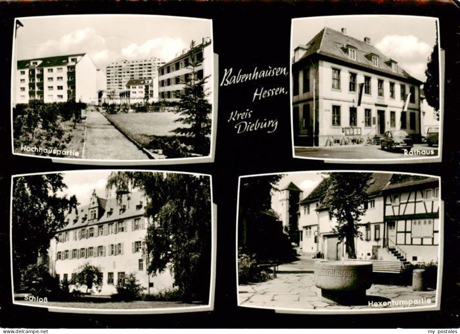 73886437 Babenhausen Dieburg Hessen Hochhaeuser Rathaus Schloss Am Hexenturm  - Babenhausen