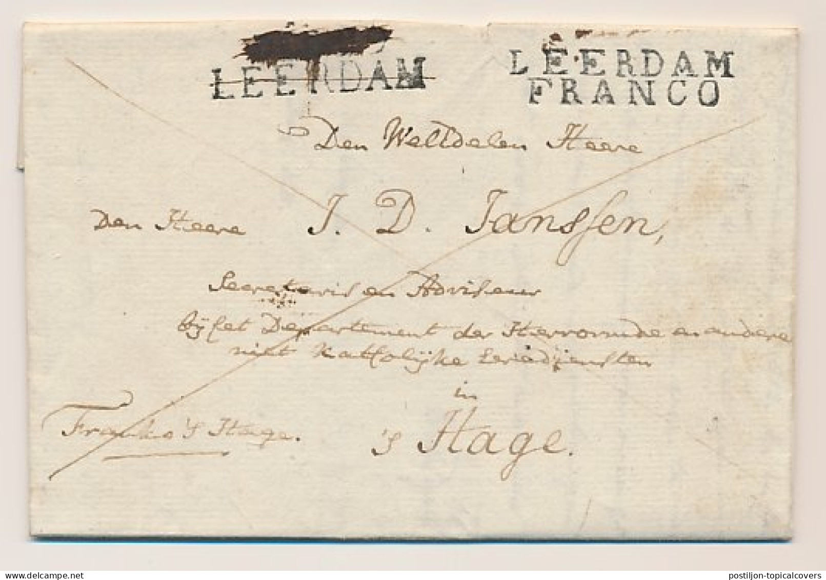 Heicop - DEB. 119 LEERDAM FRANCO - S Gravenhage 1815 - ...-1852 Voorlopers