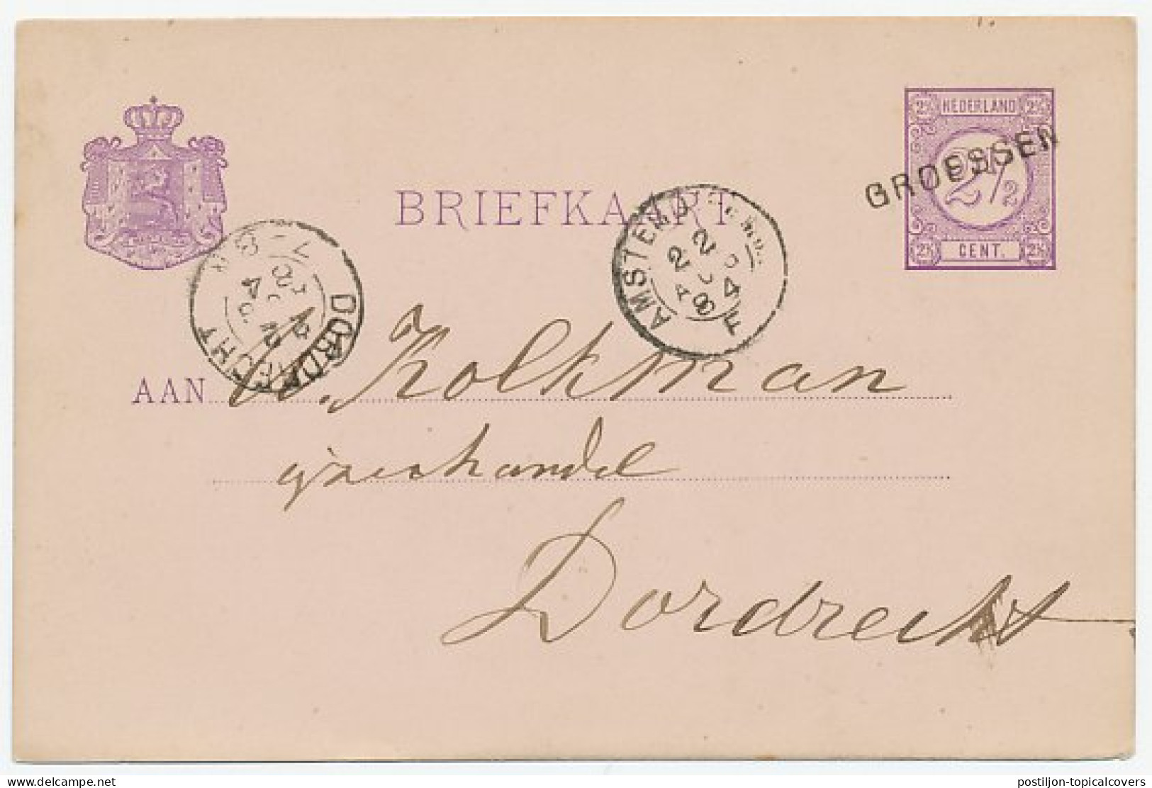 Naamstempel Groessen 1884 - Lettres & Documents