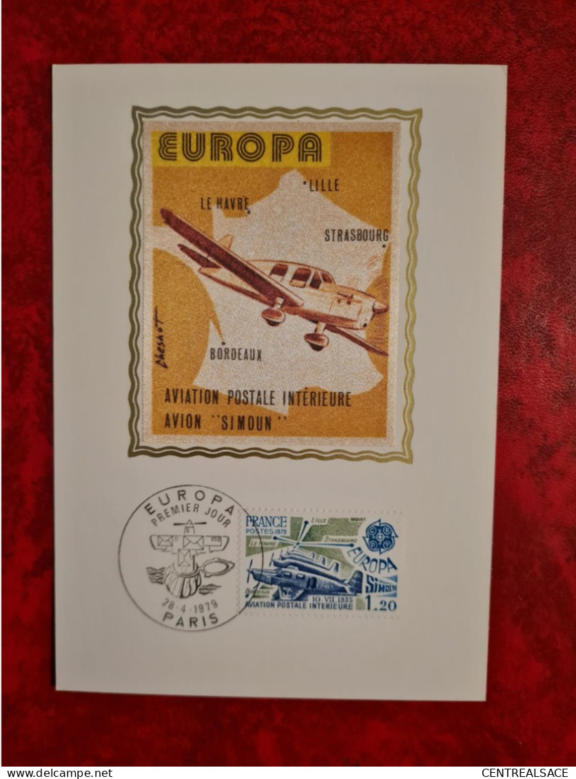 CARTE Maximum 1979 PARIS EUROPA AVION SIMOUN - 1970-1979