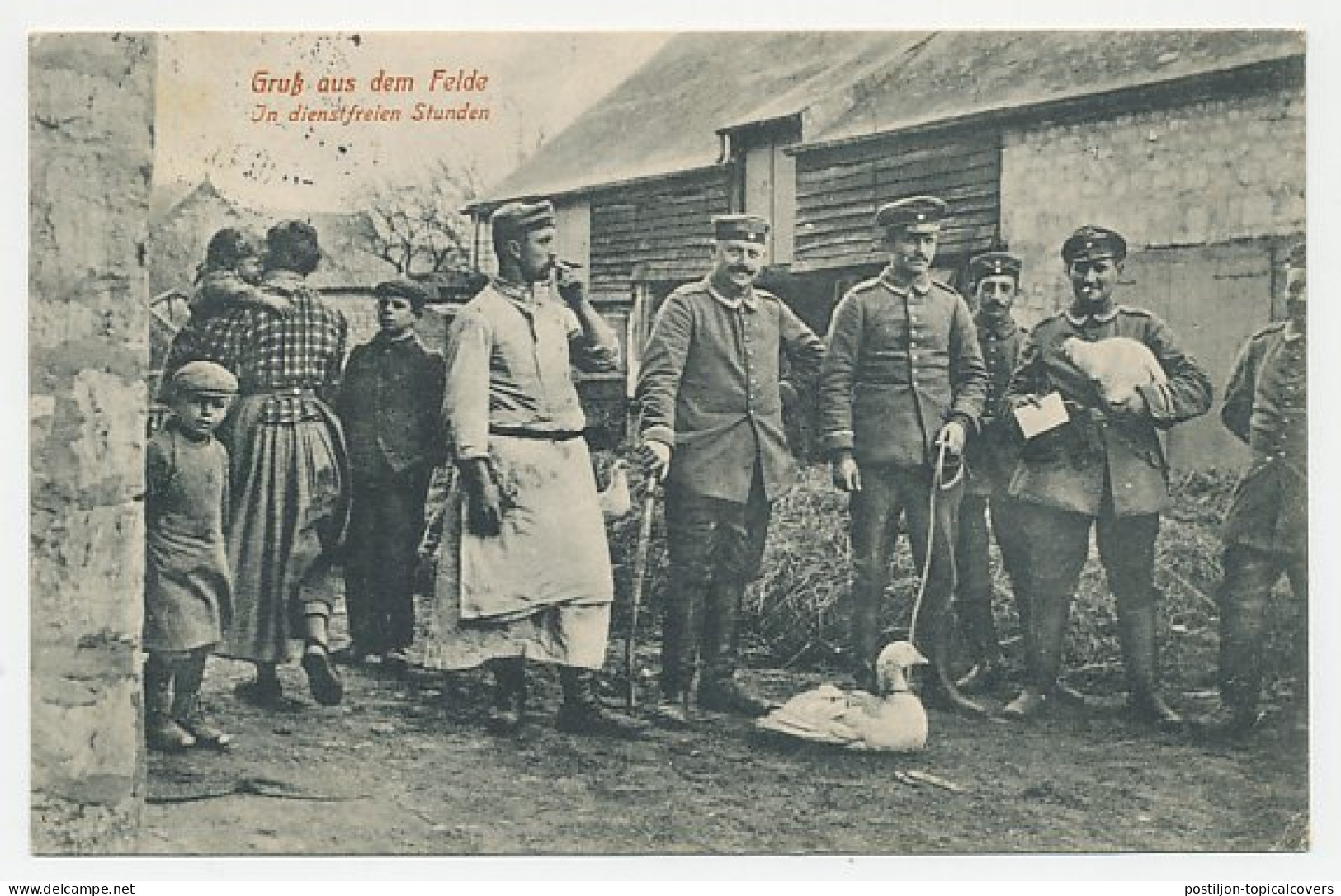 Fieldpost Postcard Germany 1915 Chicken - Goose - WWI - Hoftiere