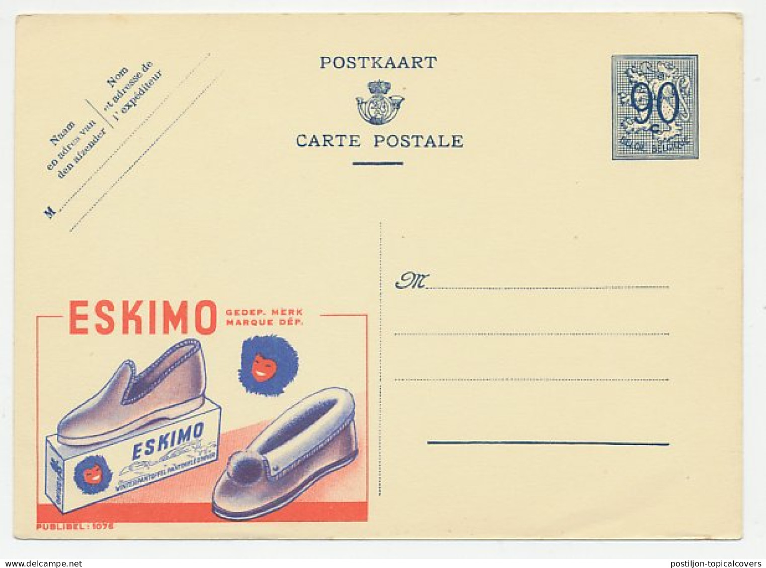 Publibel - Postal Stationery Belgium 1951 Winter Slipper - Inuit - Costumi