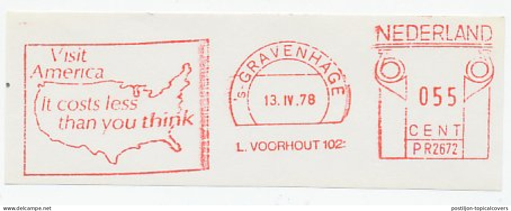 Meter Cut Netherlands 1978 USA - Visit America - Sin Clasificación