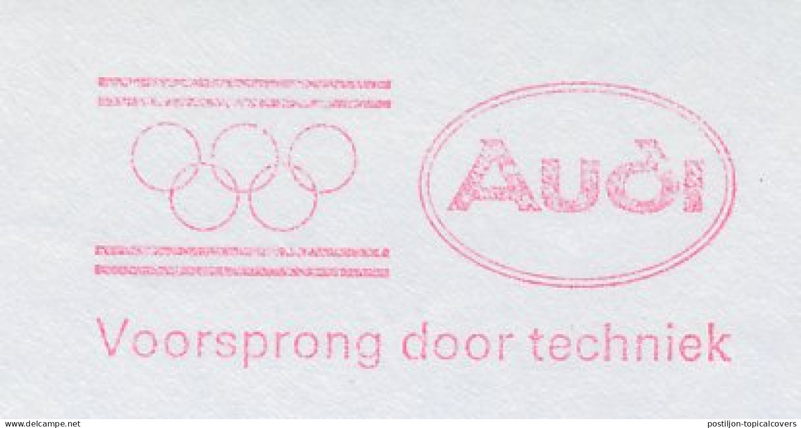 Meter Cut Netherlands 1991 Car - Audi - Olympic Rings - Autos