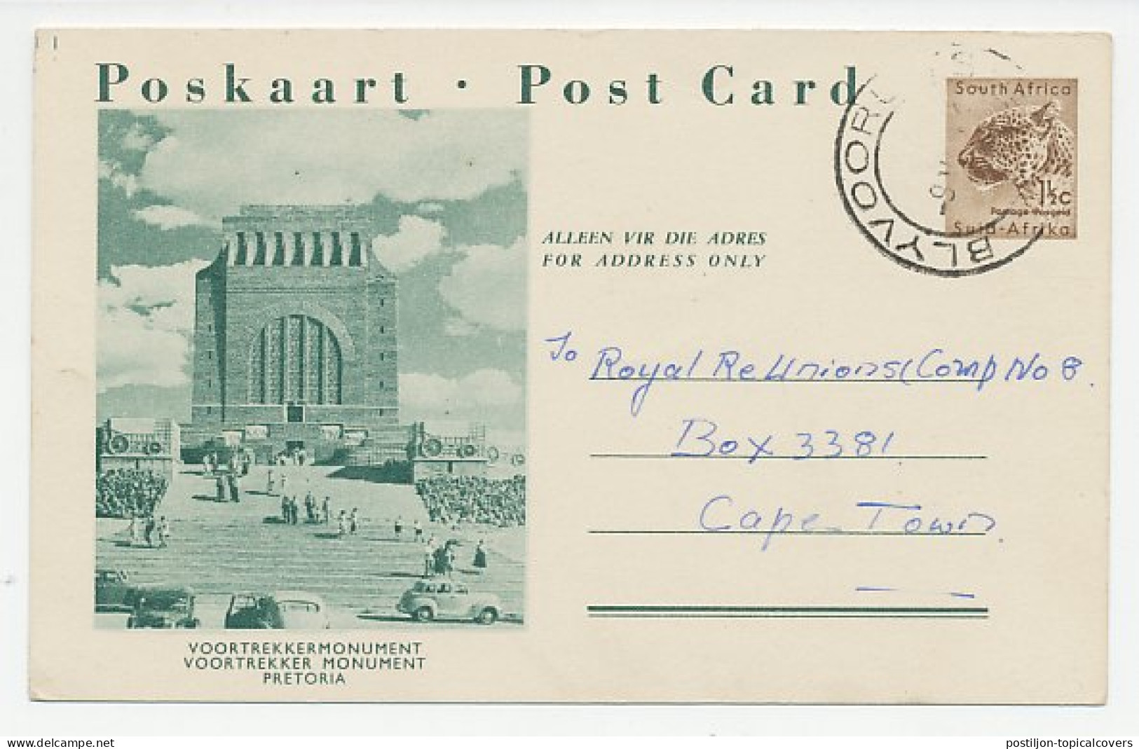 Postal Stationery South Africa 1961 Voortrekker Monument - Farmers - Boeren - Explorers