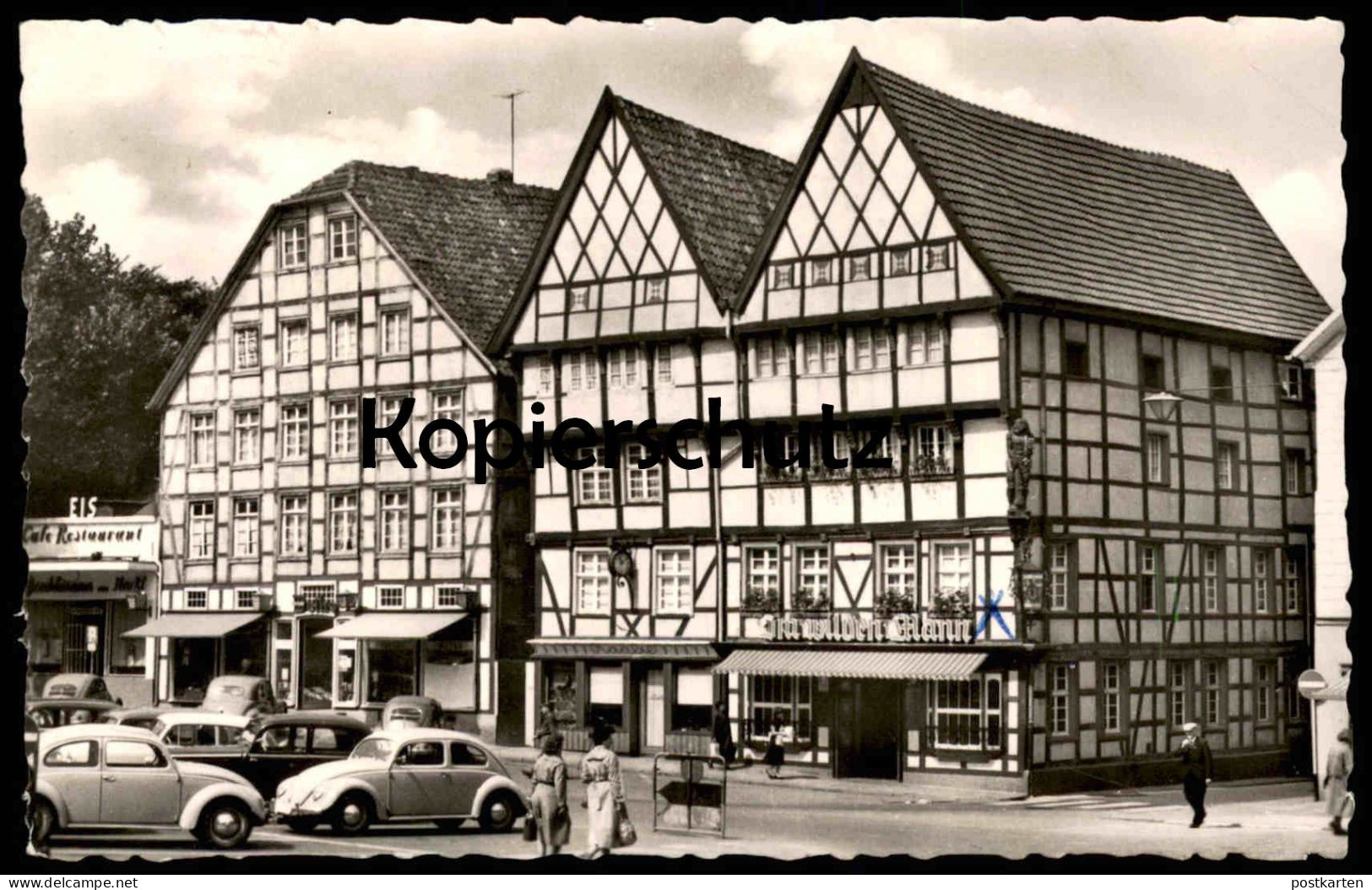 ÄLTERE POSTKARTE SOEST MARKTPLATZ VOLKSWAGEN VW KÄFER RESTAURANT IM WILDEN MANN Auto Ansichtskarte AK Postcard Cpa - Toerisme