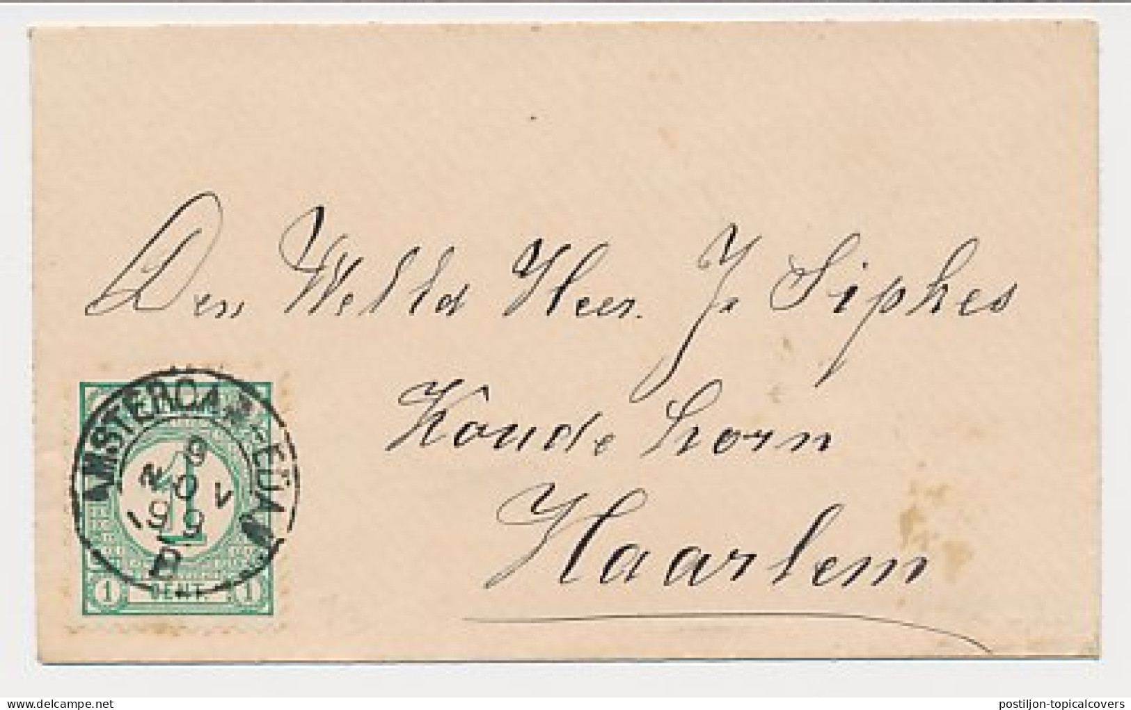 Trein Kleinrondstempel Amsterdam - Edam B 1899 - Lettres & Documents