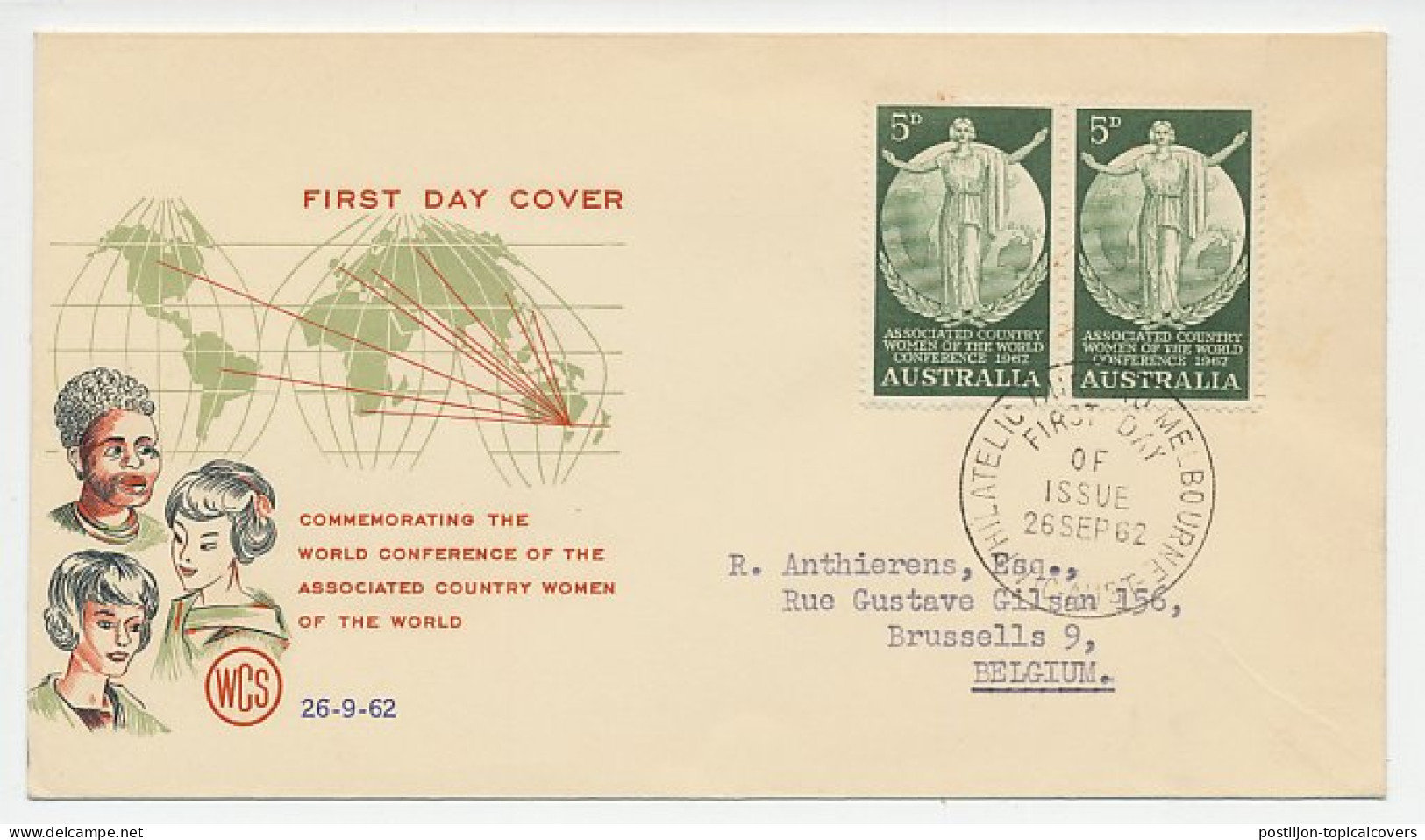 Cover / Postmark Australia 1962 World Conference Associated Country Women - Autres & Non Classés