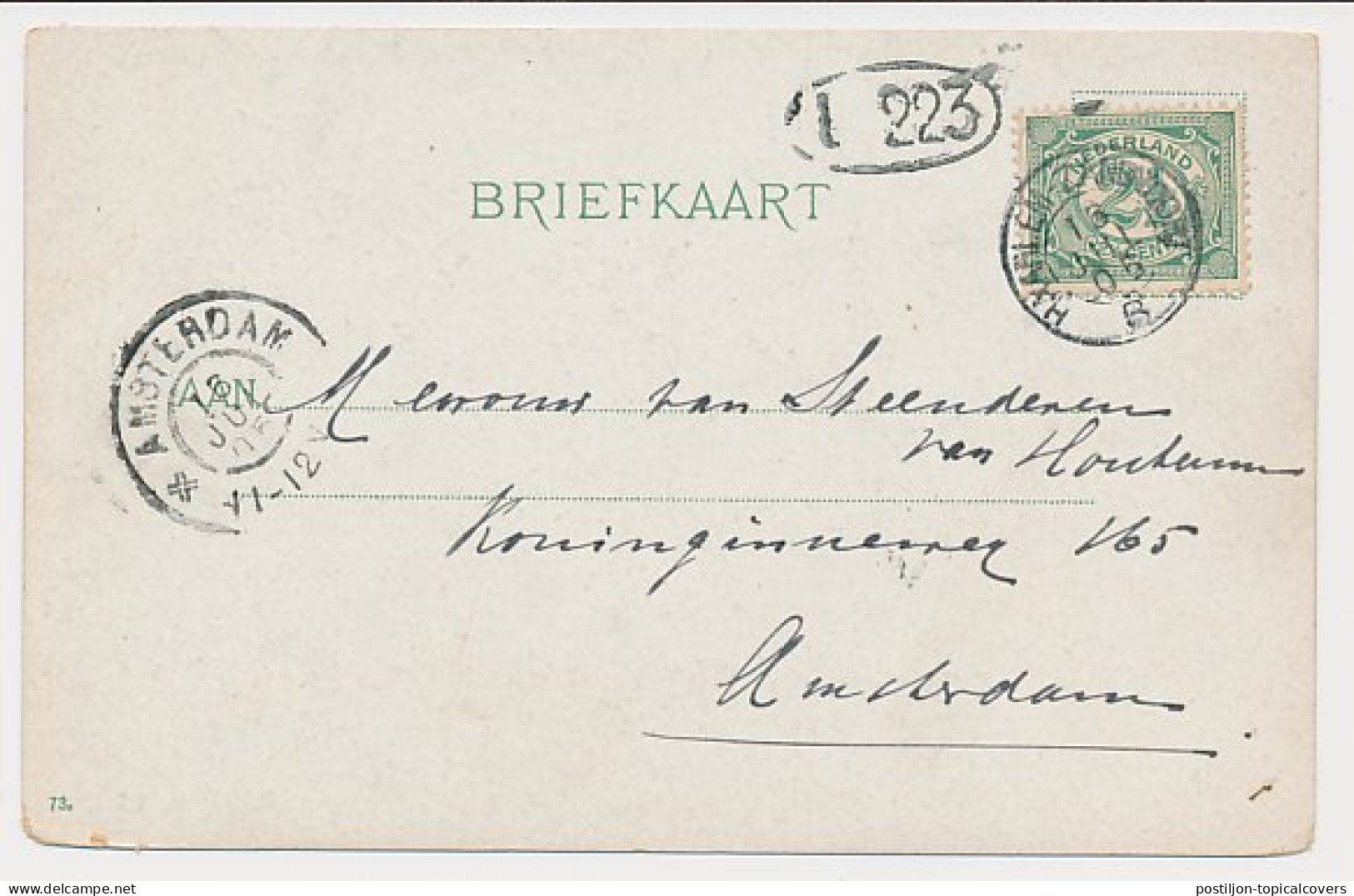 Trein Kleinrondstempel Haarlem - Zandvoort B 1905 - Covers & Documents