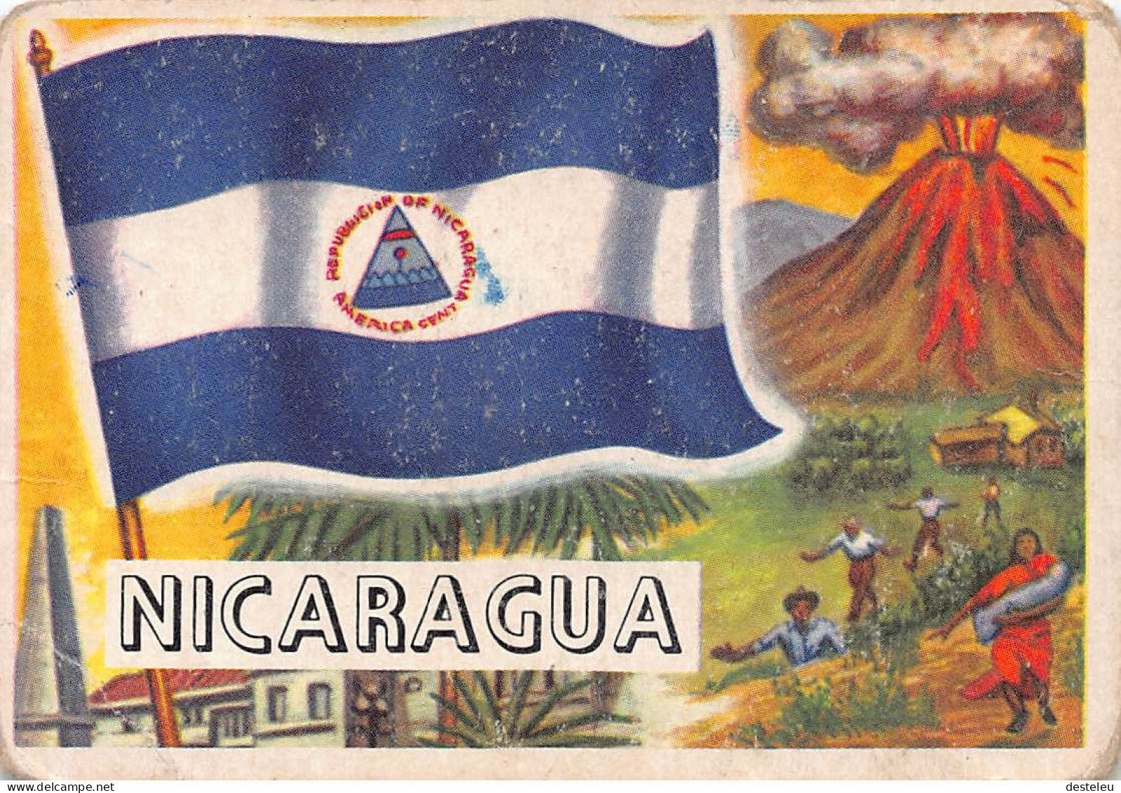 Flags Of The World Chromo - Nicaragua - 6.5 X 9.5 Cm - Sonstige & Ohne Zuordnung