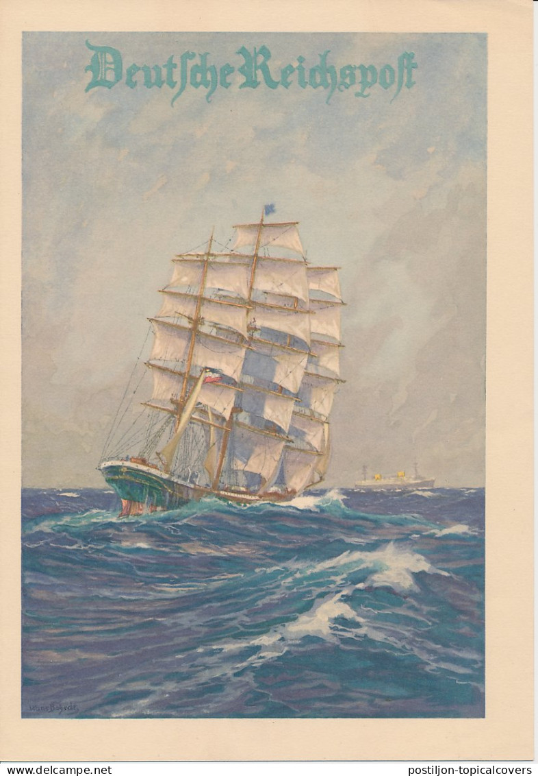 Telegram Germany 1931 - Schmuckblatt Telegramme Sailing Ship - Ocean Liner - Sun - Barcos