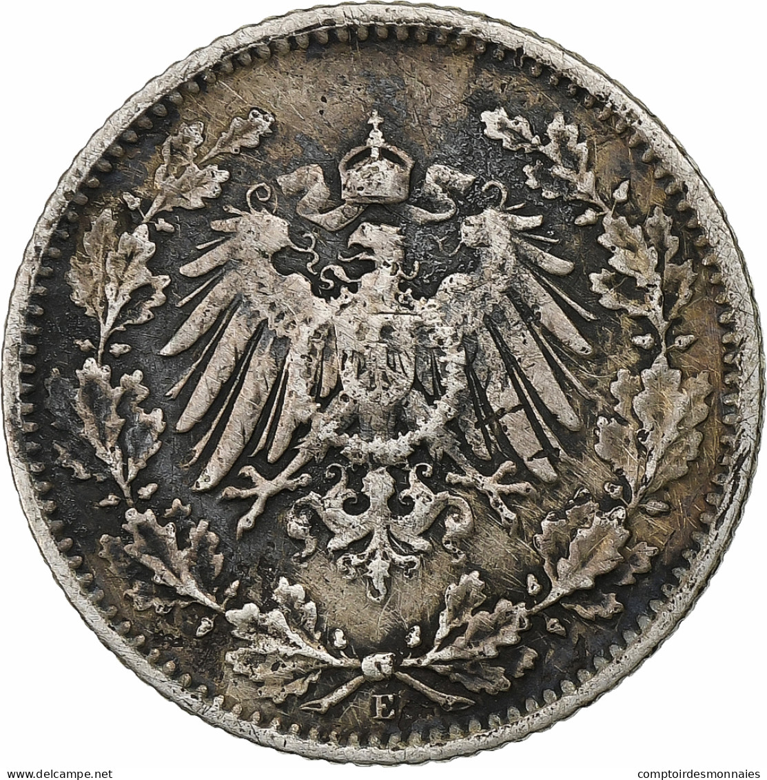 Empire Allemand, 1/2 Mark, 1905, Muldenhütten, Argent, TB, KM:17 - 1/2 Mark