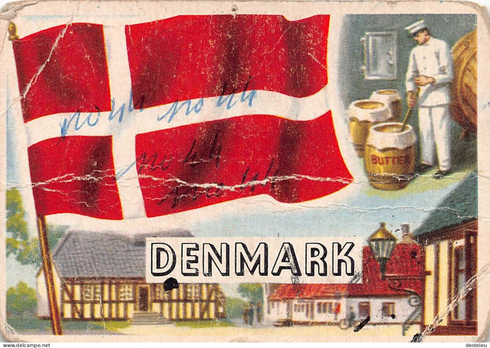 Flags Of The World Chromo - Denmark - 6.5 X 9.5 Cm - Autres & Non Classés