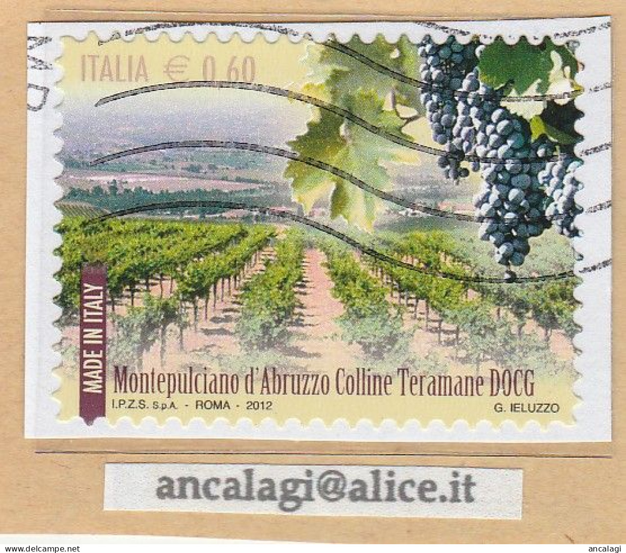 USATI ITALIA 2012 - Ref.1207C "MADEIN ITALY: Montepulciano D'Abruzzo" 1 Val. - - 2011-20: Usati