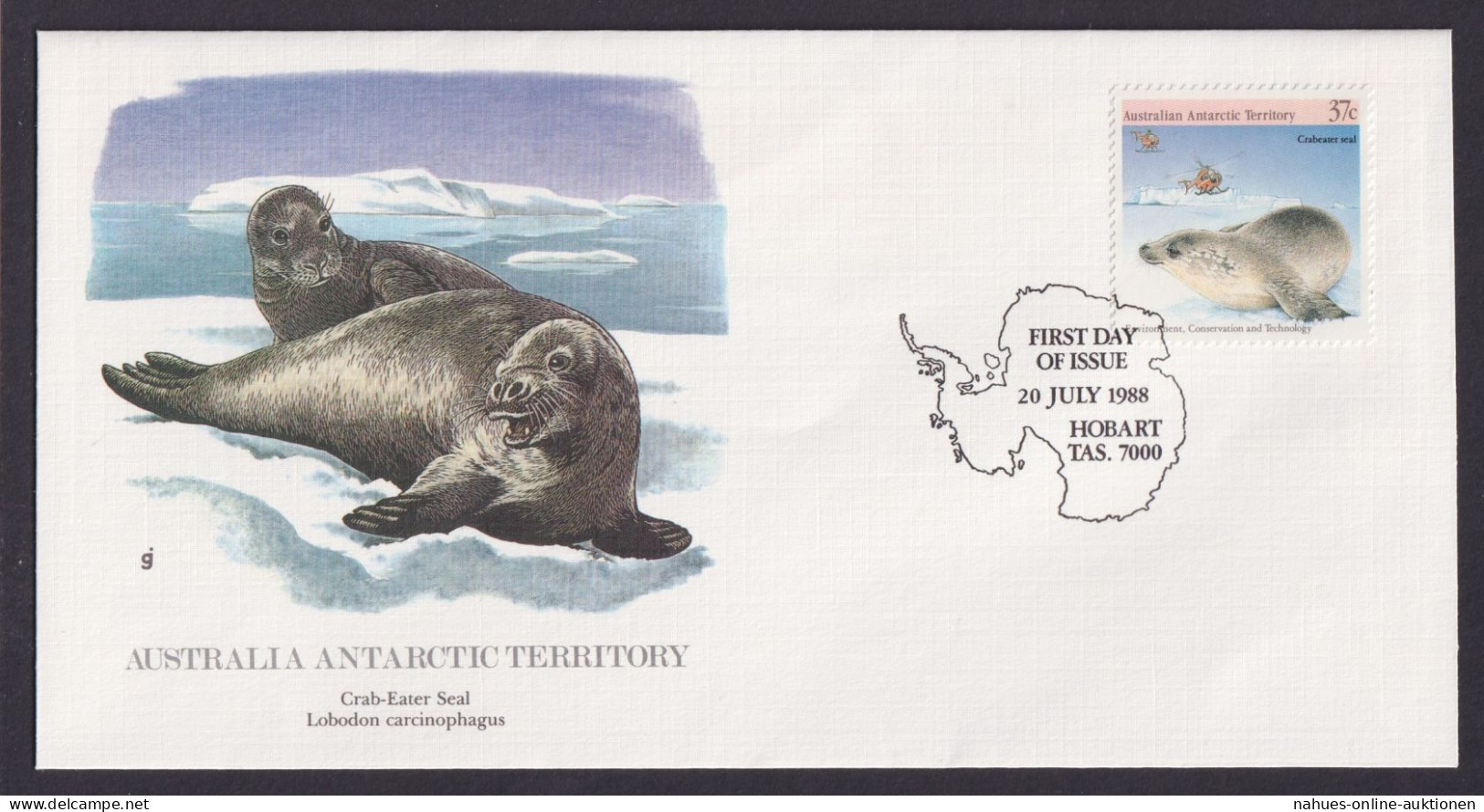 Australien Antarctic Fauna Krabbenfresserrobbe Schöner Künstler Brief - Colecciones