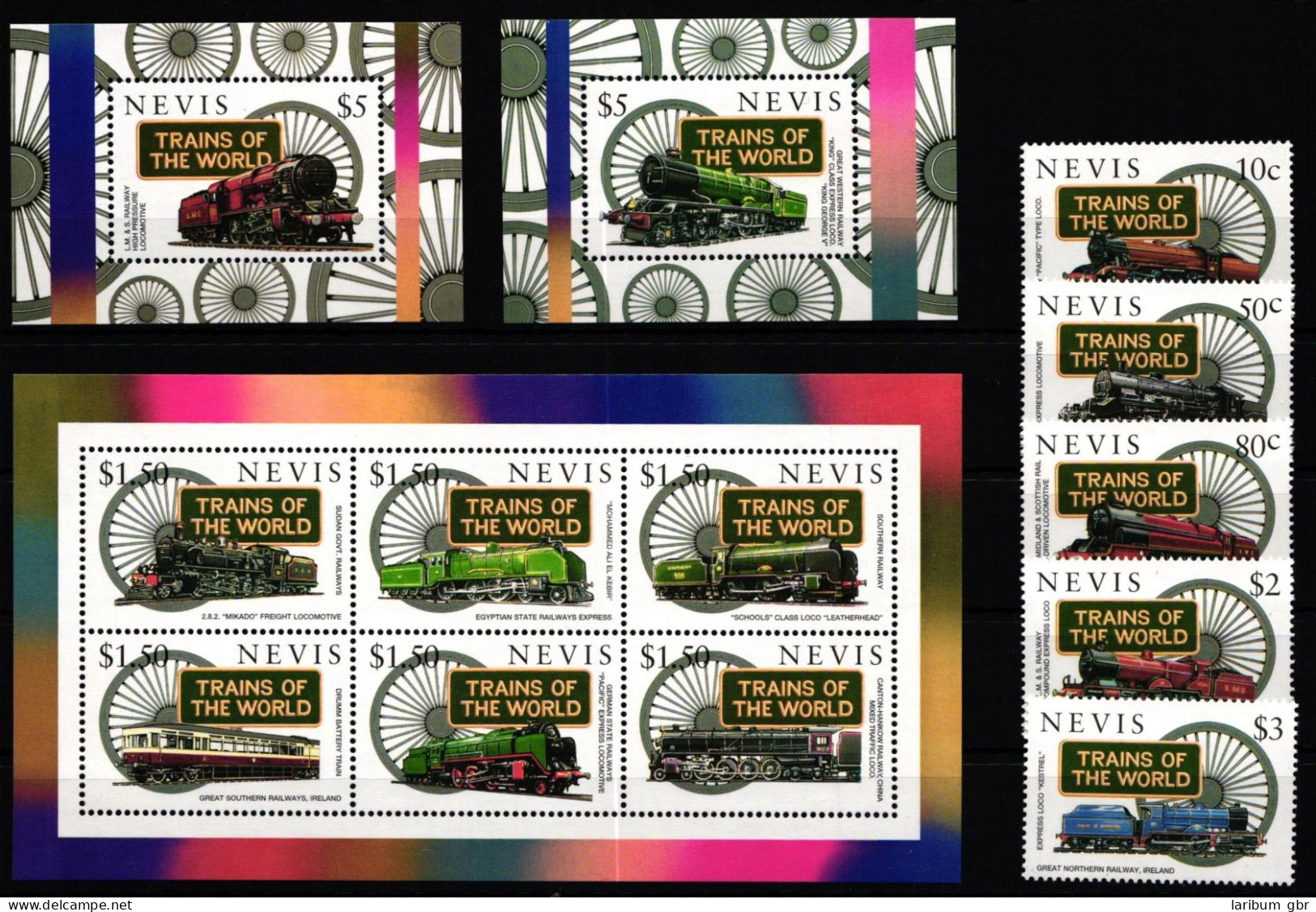 Nevis 1167-1178 Ohne 1170 Und Block 134-135 Postfrisch #KR120 - Eisenbahnen