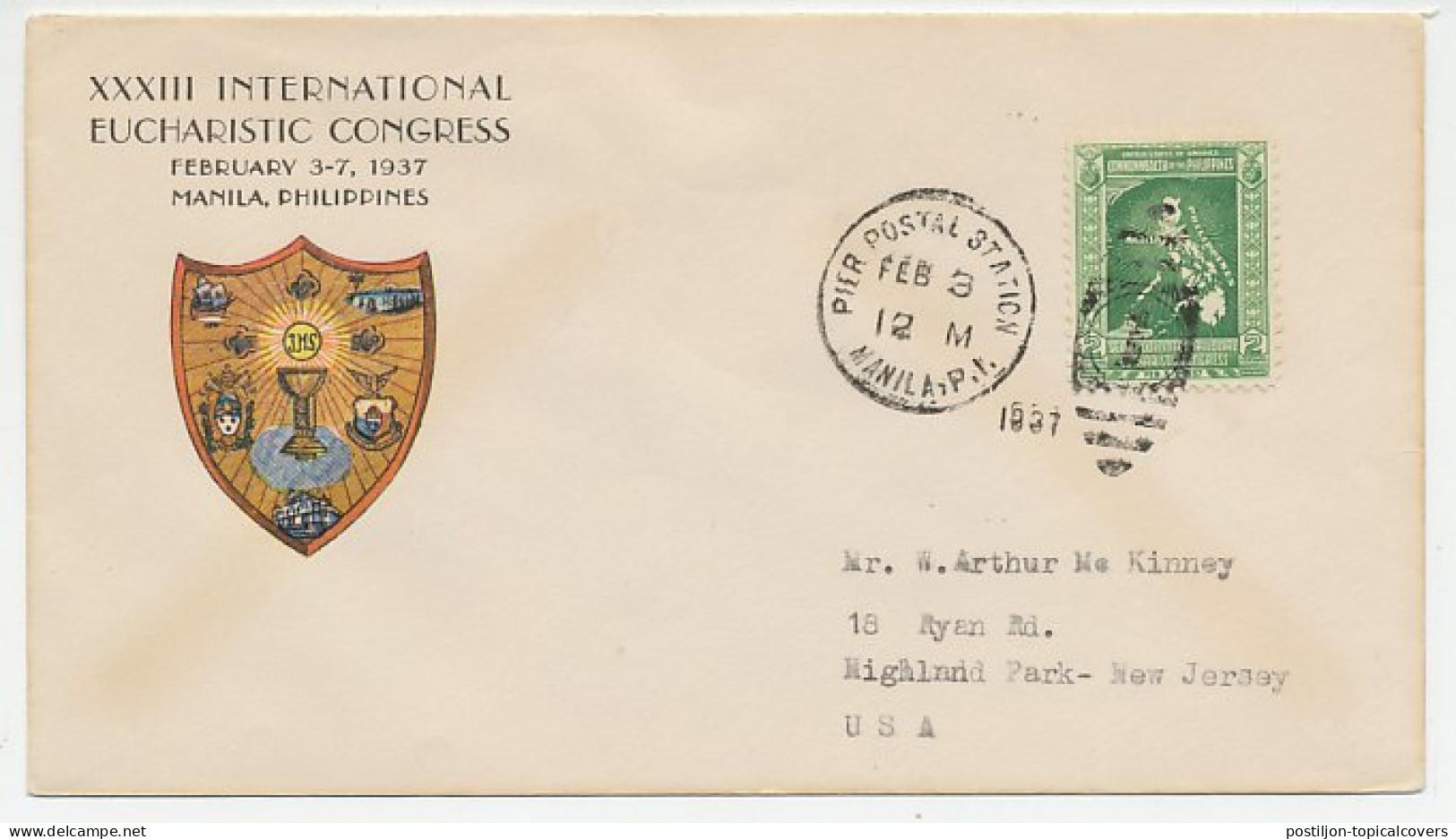 Cover Philippines 1937 Eucharistic Congress - Other & Unclassified