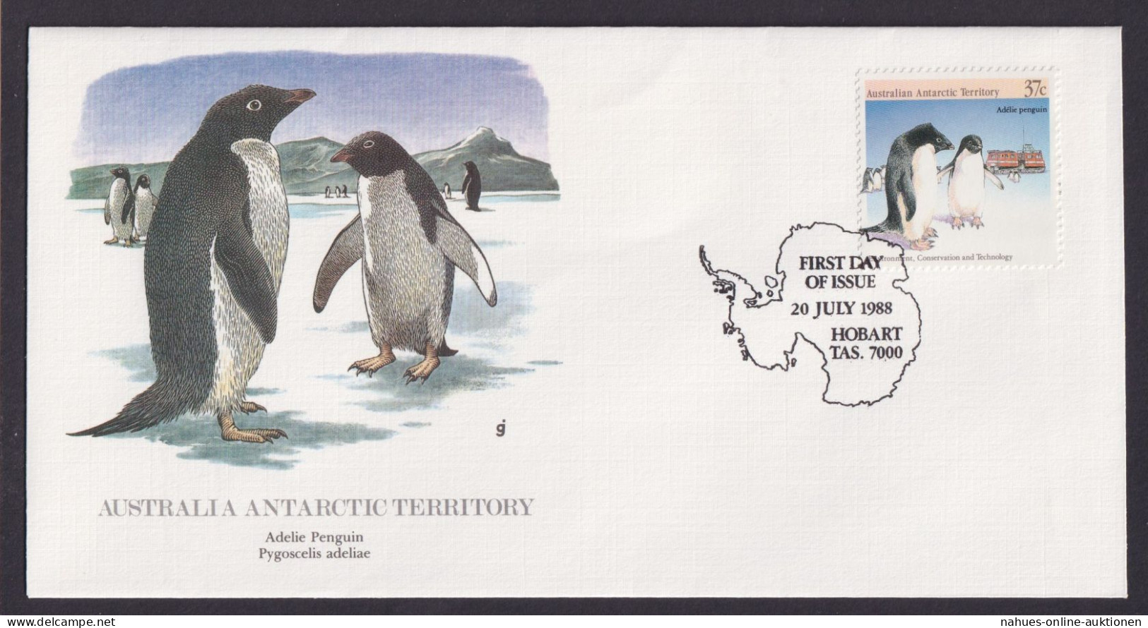 Australien Antarctic Fauna Adelien Pinguin Schöner Künstler Brief - Collezioni