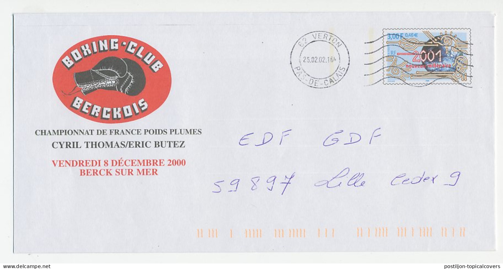 Postal Stationery / PAP France 2002 Boxing Club - Championship - Autres & Non Classés