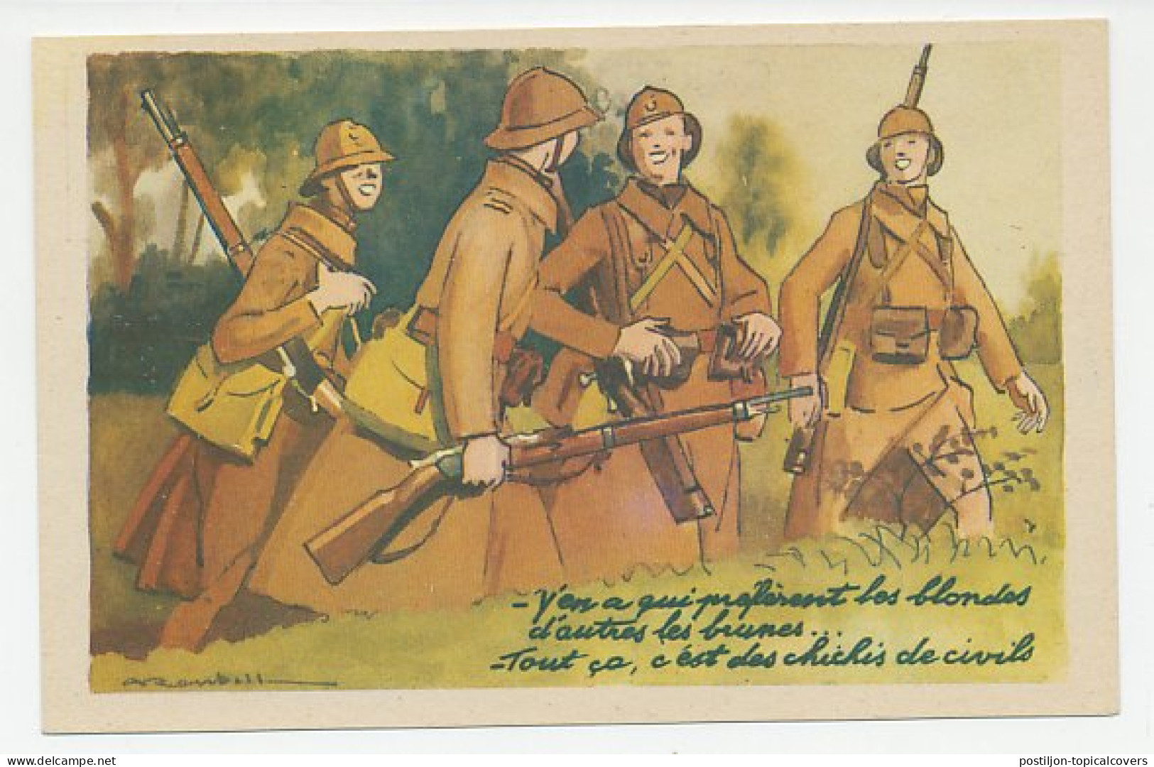 Military Service Card France Soldiers - WWII - Guerre Mondiale (Seconde)