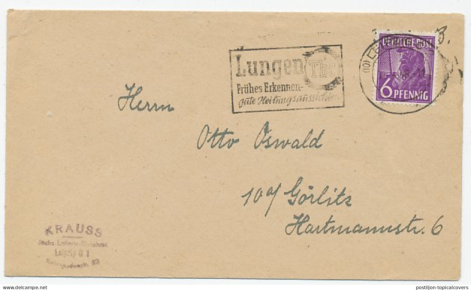 Cover / Postmark Germany TBC - Tuberculosis - Other & Unclassified
