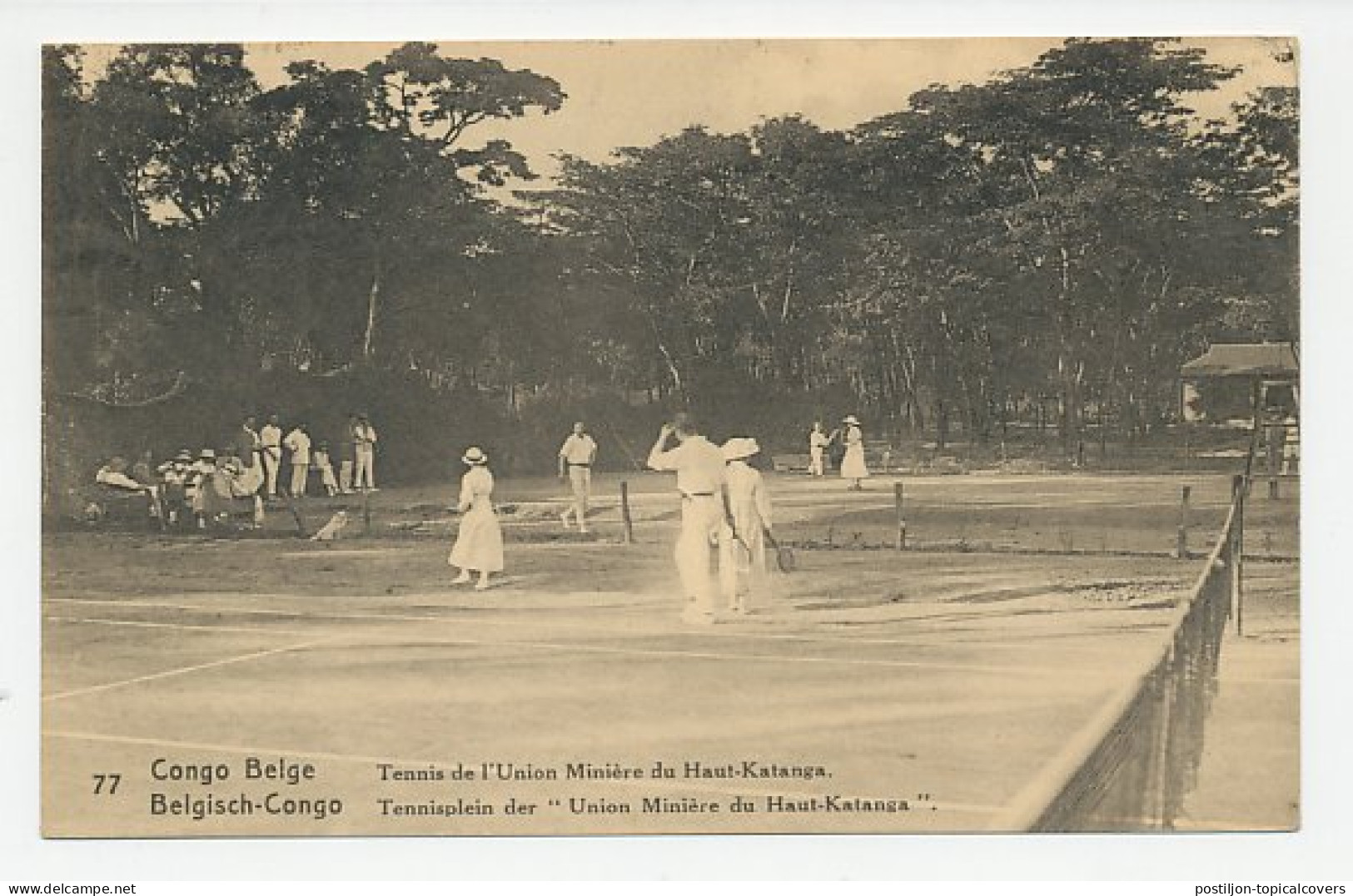Postal Stationery Belgian Congo 1924 Tennis Court - Mining Union Katanga - Andere & Zonder Classificatie
