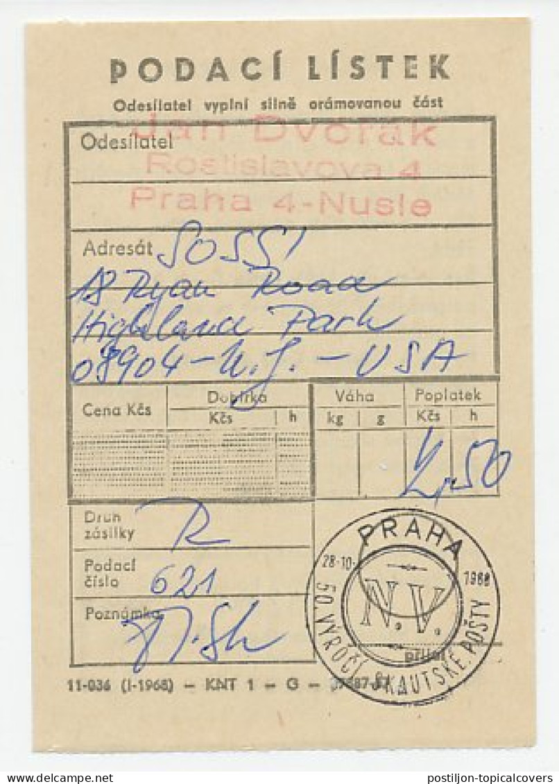 Receipt / Postmark Czechoslovakia 1968 50 Years Of Scouting - Andere & Zonder Classificatie