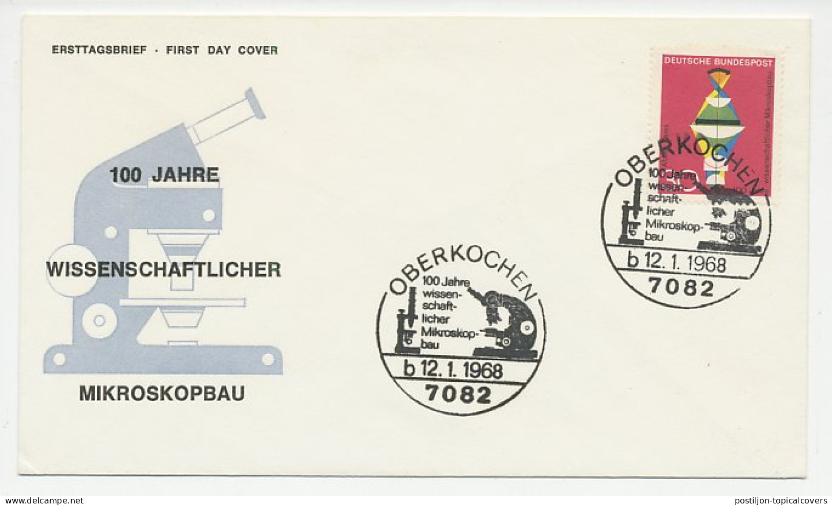 Cover / Postmark Germany 1968 Microscope - Otros & Sin Clasificación