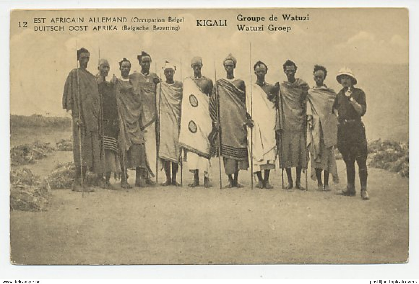 Postal Stationery Belgian Congo / German East Africa 1918 Kigali - Watuzi Group - Indianen