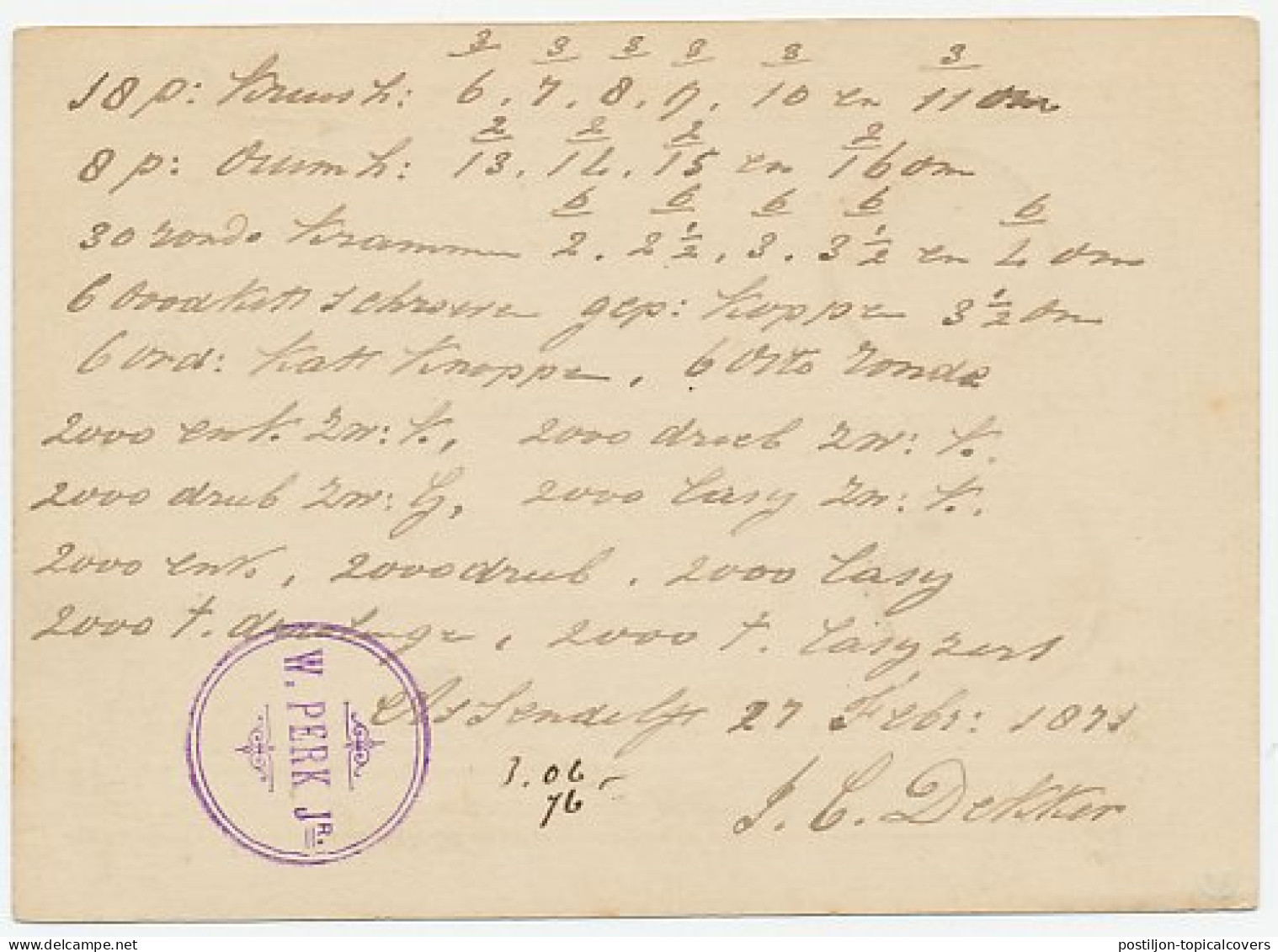 Naamstempel Assendelft 1871 - Lettres & Documents