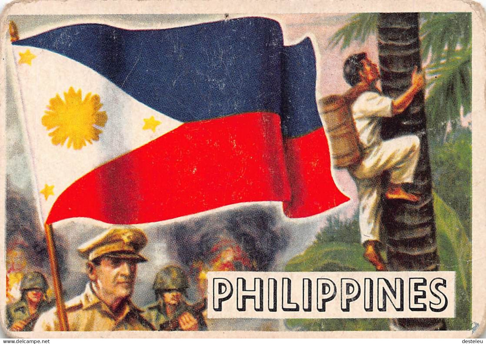 Flags Of The World Chromo - Philippines - 6.5 X 9.5 Cm - Sonstige & Ohne Zuordnung
