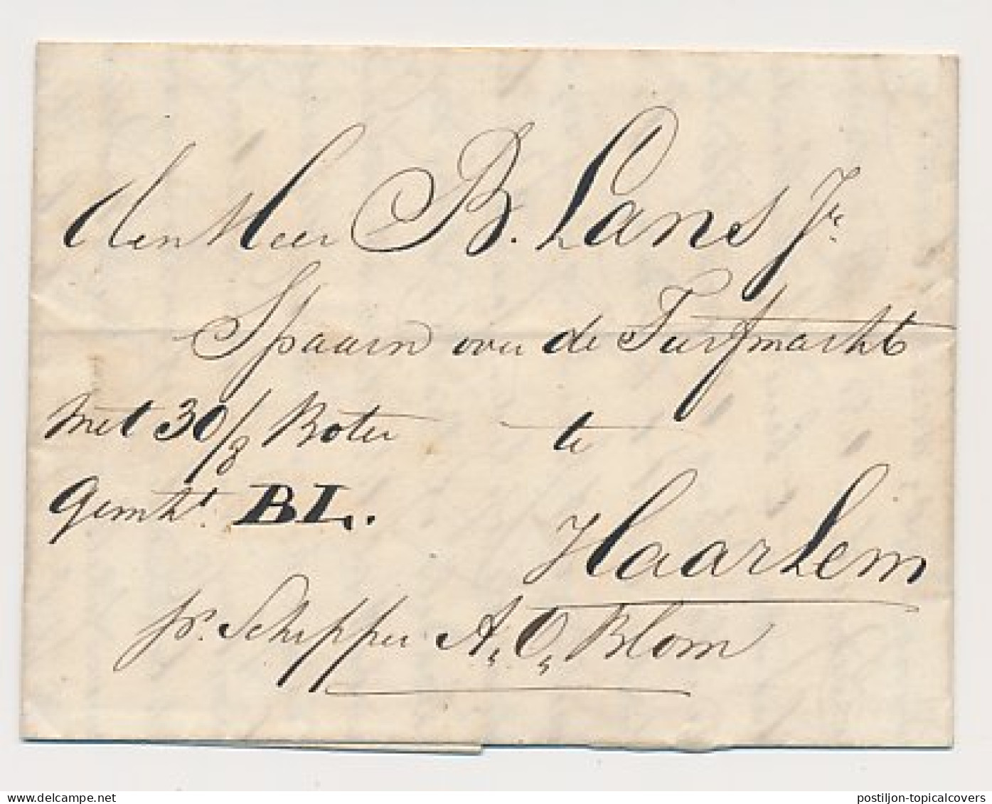 Delft - Haarlem 1842 - Beurtvaart - Per Schipper - ...-1852 Prephilately