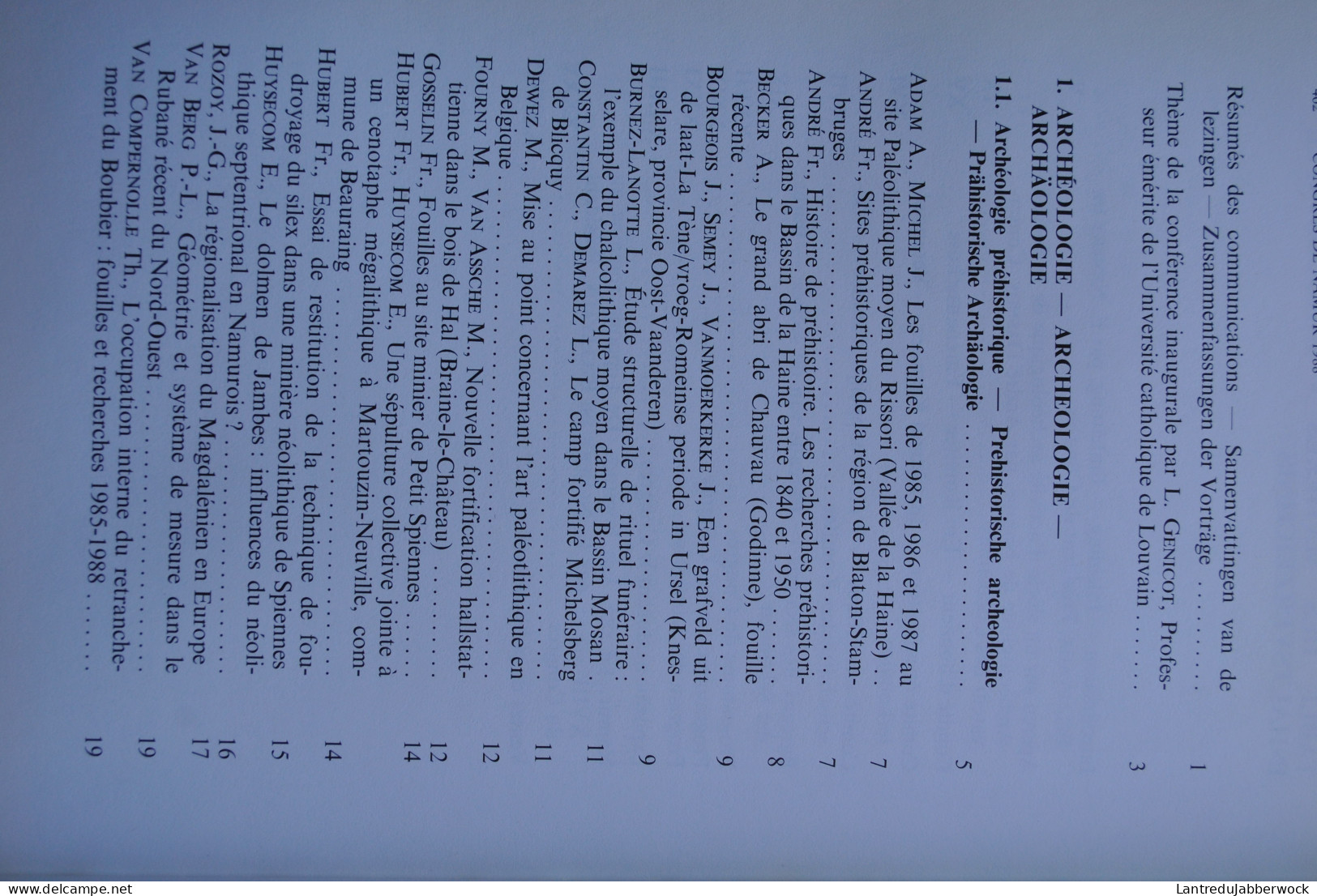 3è Congrès De Namur Actes 1 1988 Association Des Cercles Francophones D'Histoire Et D'archéologie Belgique Régionalisme  - Belgium