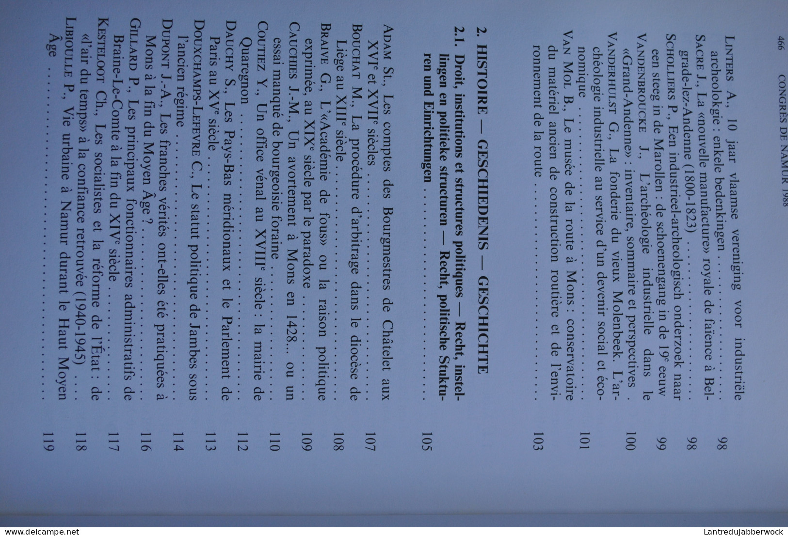 3è Congrès de Namur Actes 1 1988 Association des cercles francophones d'Histoire et d'archéologie Belgique Régionalisme 