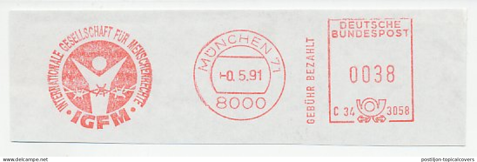 Meter Cut Germany 1991 Human Rights - Other & Unclassified