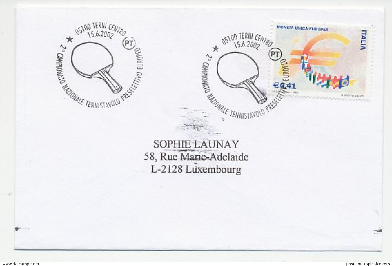 Cover / Postmark Italy 2002 Table Tennis - National Pre-selection European Championship - Sonstige & Ohne Zuordnung