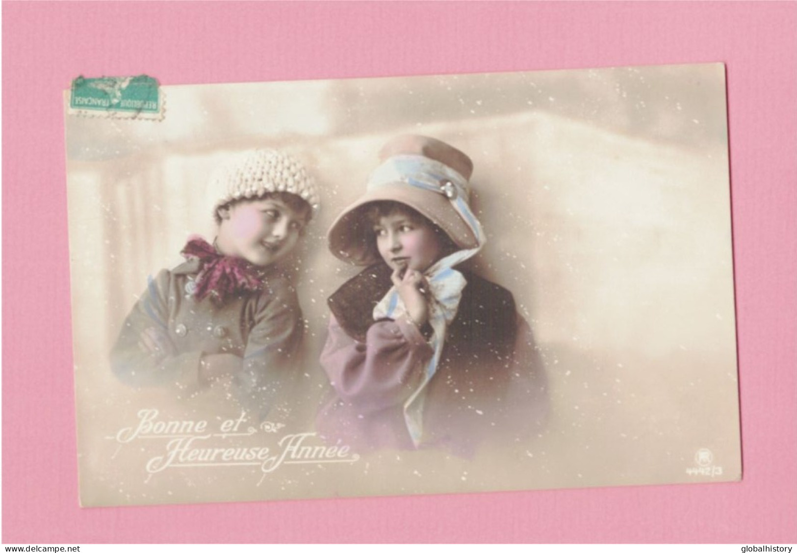 XB1275 JEUNE FILLE, ENFANT, GIRL FAMOUS CHILD MODEL KATHERINE & CANDICE  ASHTON IN SNOWSCENE - Portraits