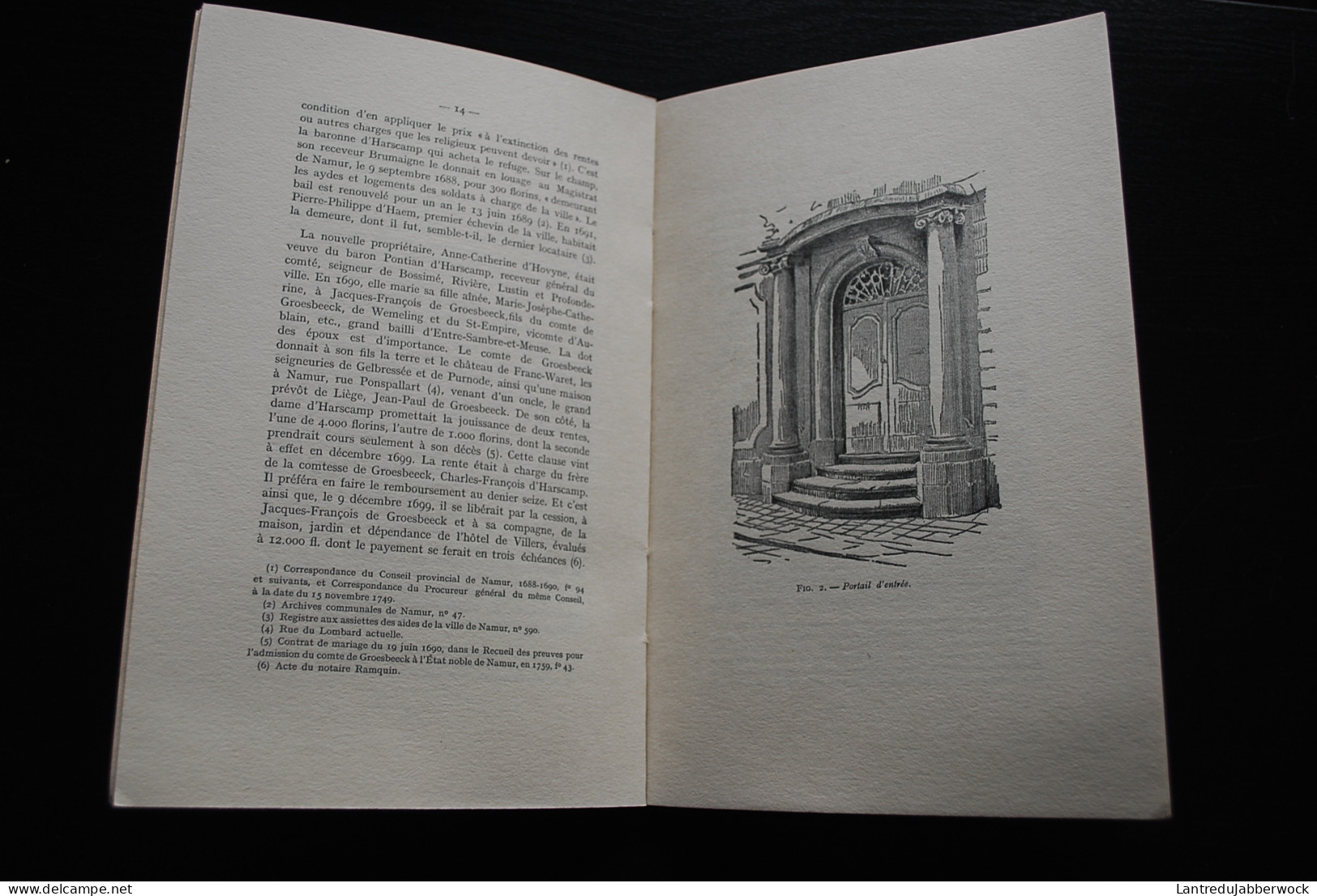 Fernand Courtoy L'hôtel De Groesbeeck De Croix à Namur Dessins D'Henri Bodart Régionalisme 1957 - Belgique