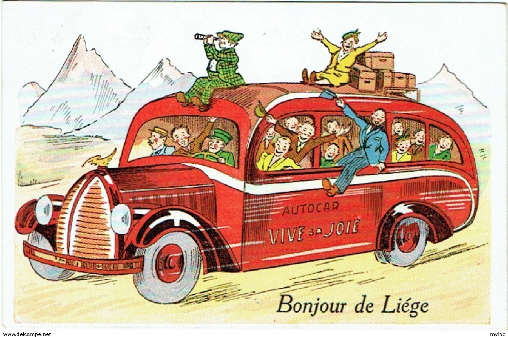 Liège. Illustrateur. Autocar Vive La Joie. Bonjour De Liège. Humour. - Lüttich