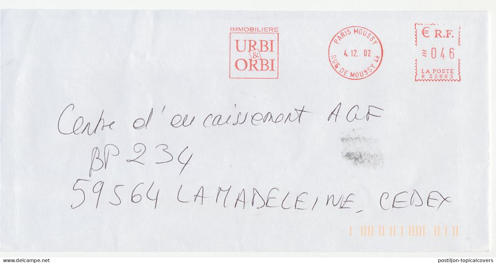 Meter Cover France 2002 Urbi & Orbi - Latin - City - World - Other & Unclassified