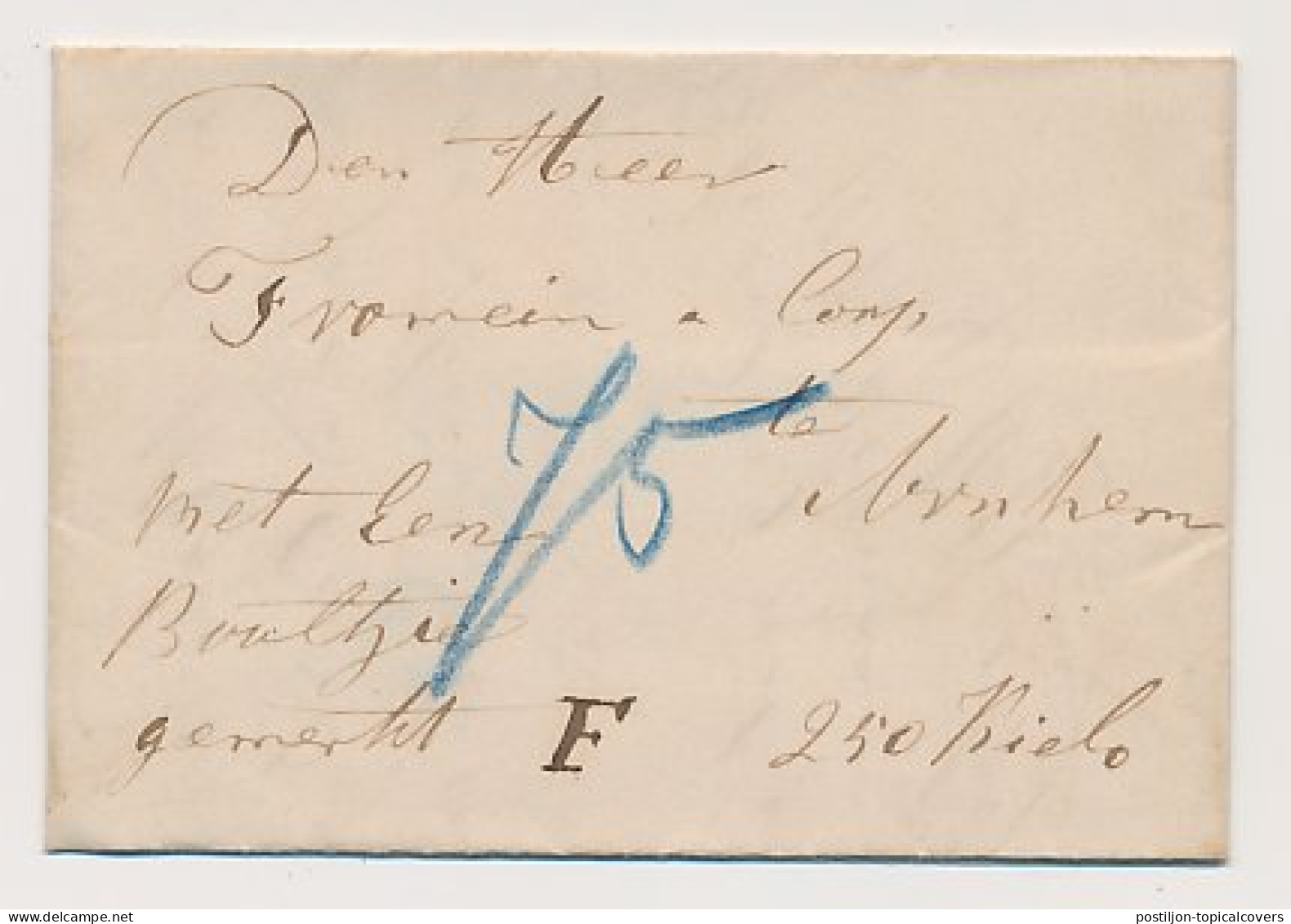 Rhenen - Arnhem 1868 - Begeleidingsbrief - ...-1852 Voorlopers